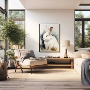 Luxoré Digital Dreamy Bunny Watercolor Portrait Artwork