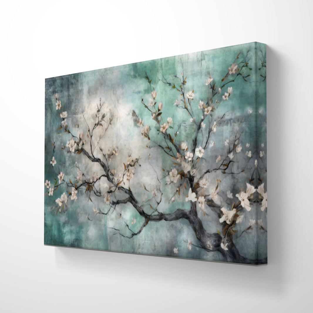 Whispering Cherry Blossom Digital Textured Painting