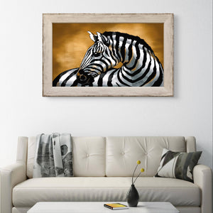 Zebra Wall Painting above sofa