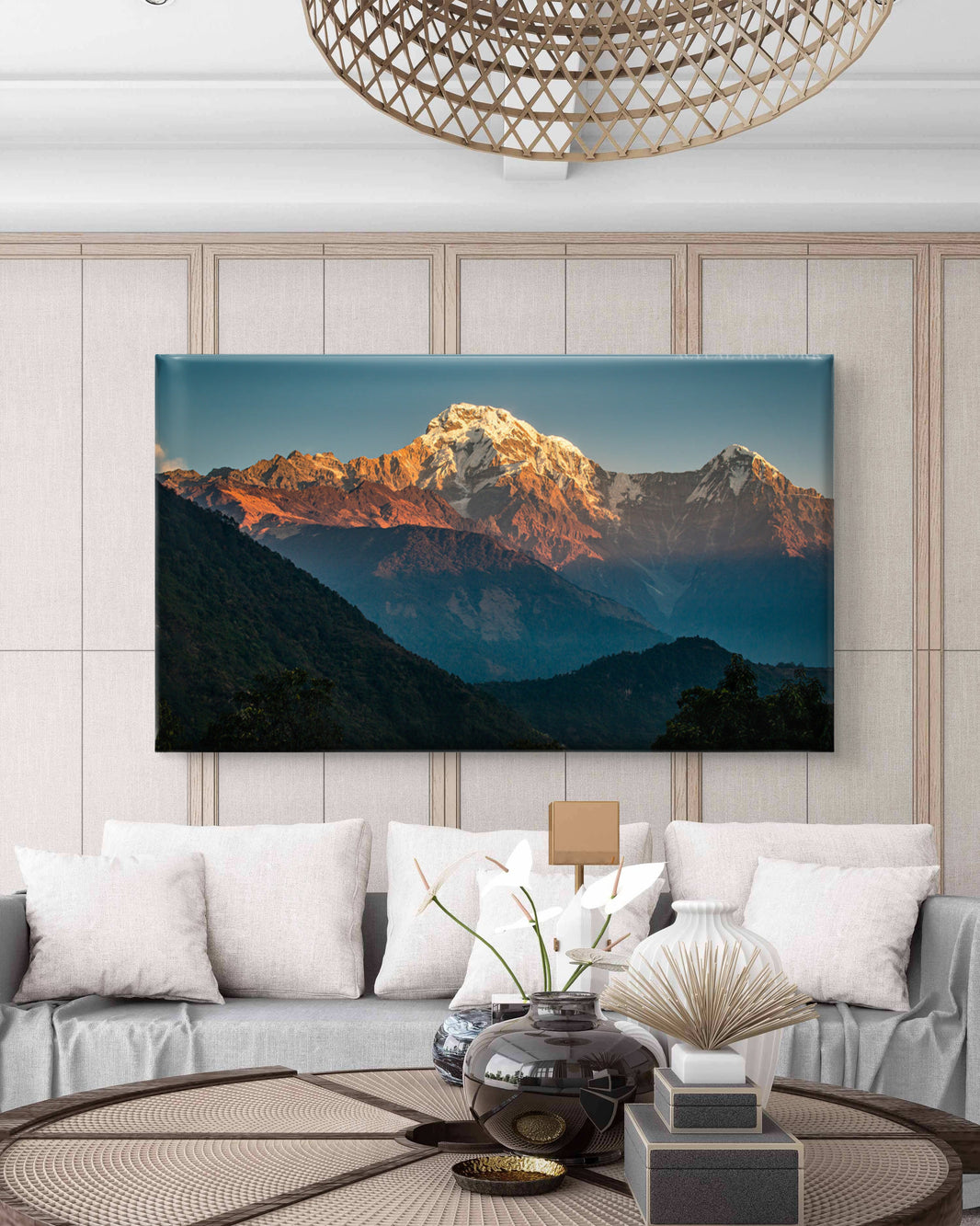 Mountain Gaze Scene Digital Art Painting