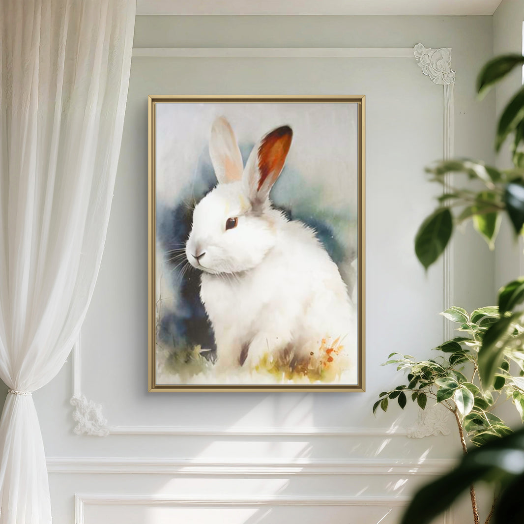 Digital Dreamy Bunny Watercolor Portrait Vastu Painting