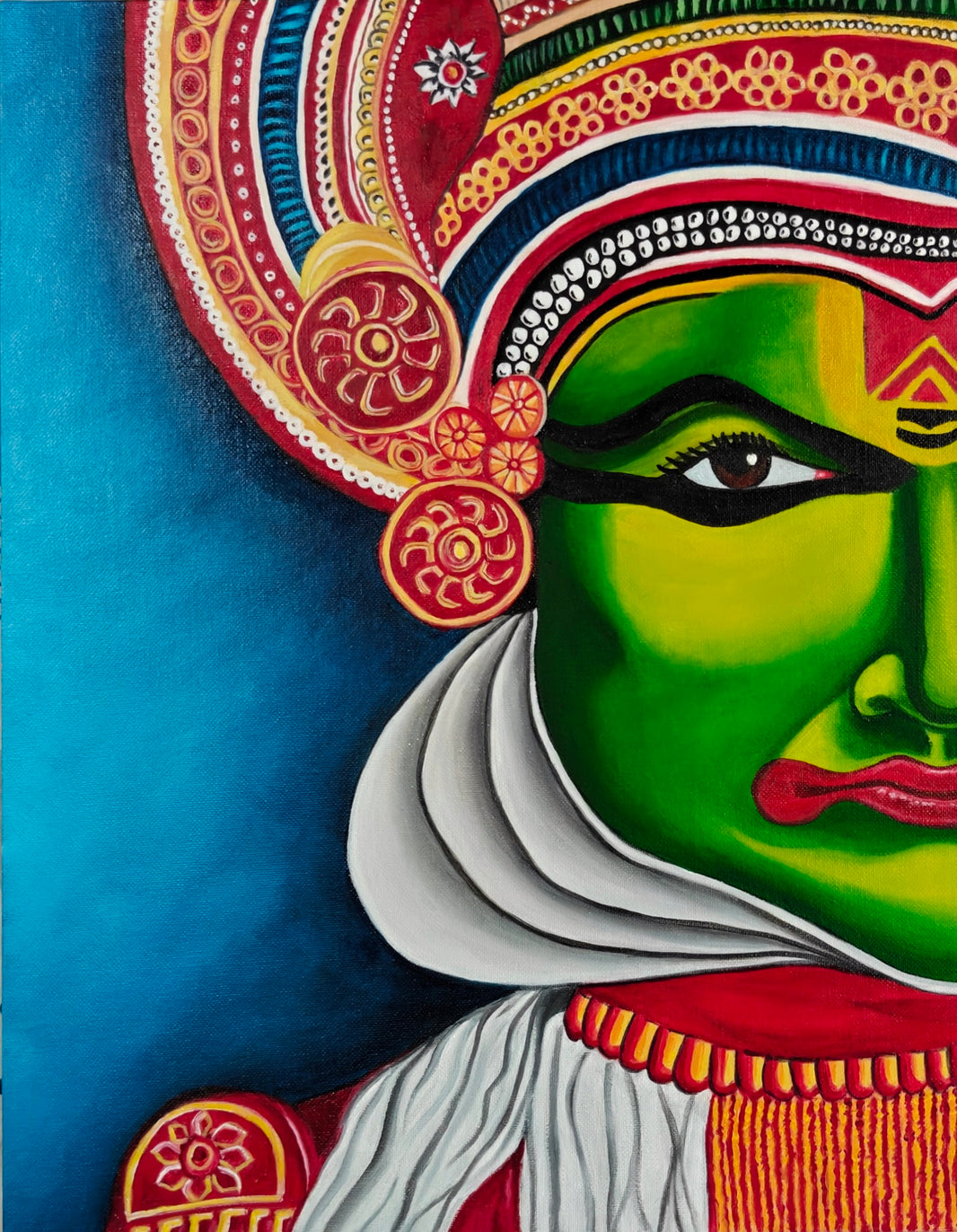 Kathakali - Classical South Indian Handmade Oil Painting - Luxoré Original