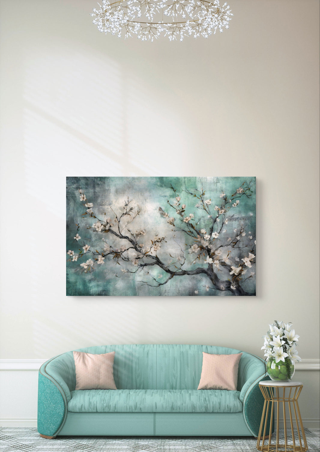 Whispering Cherry Blossom Digital Textured Painting