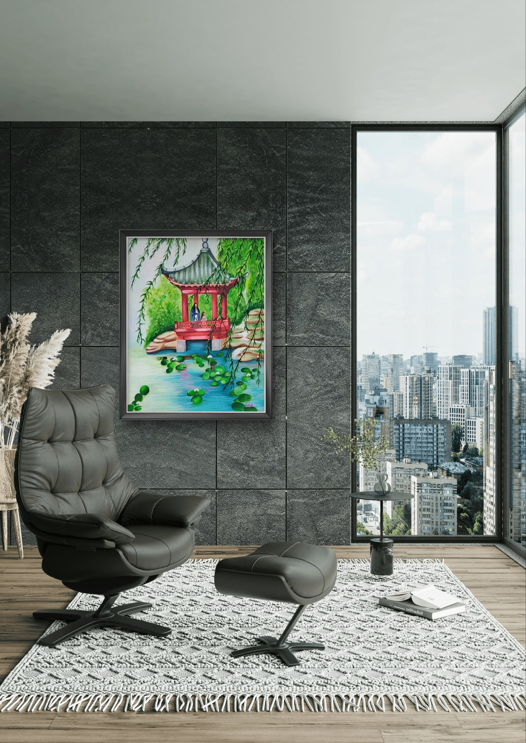 Discover Serenity: Japanese Zen Garden Painting - Tranquil Art for Home & Office