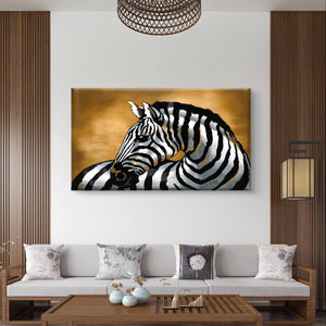 Zebra Wall Painting with wooden room