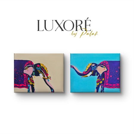 Indian Folk Art Elephant Painting - Handmade