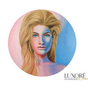 Luxoré Chromatic Whispers: The Girl in Blue and Pink