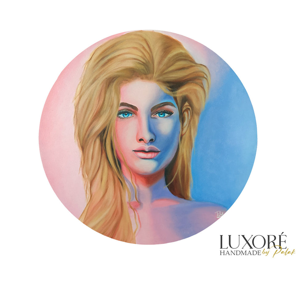 Luxoré Chromatic Whispers: The Girl in Blue and Pink