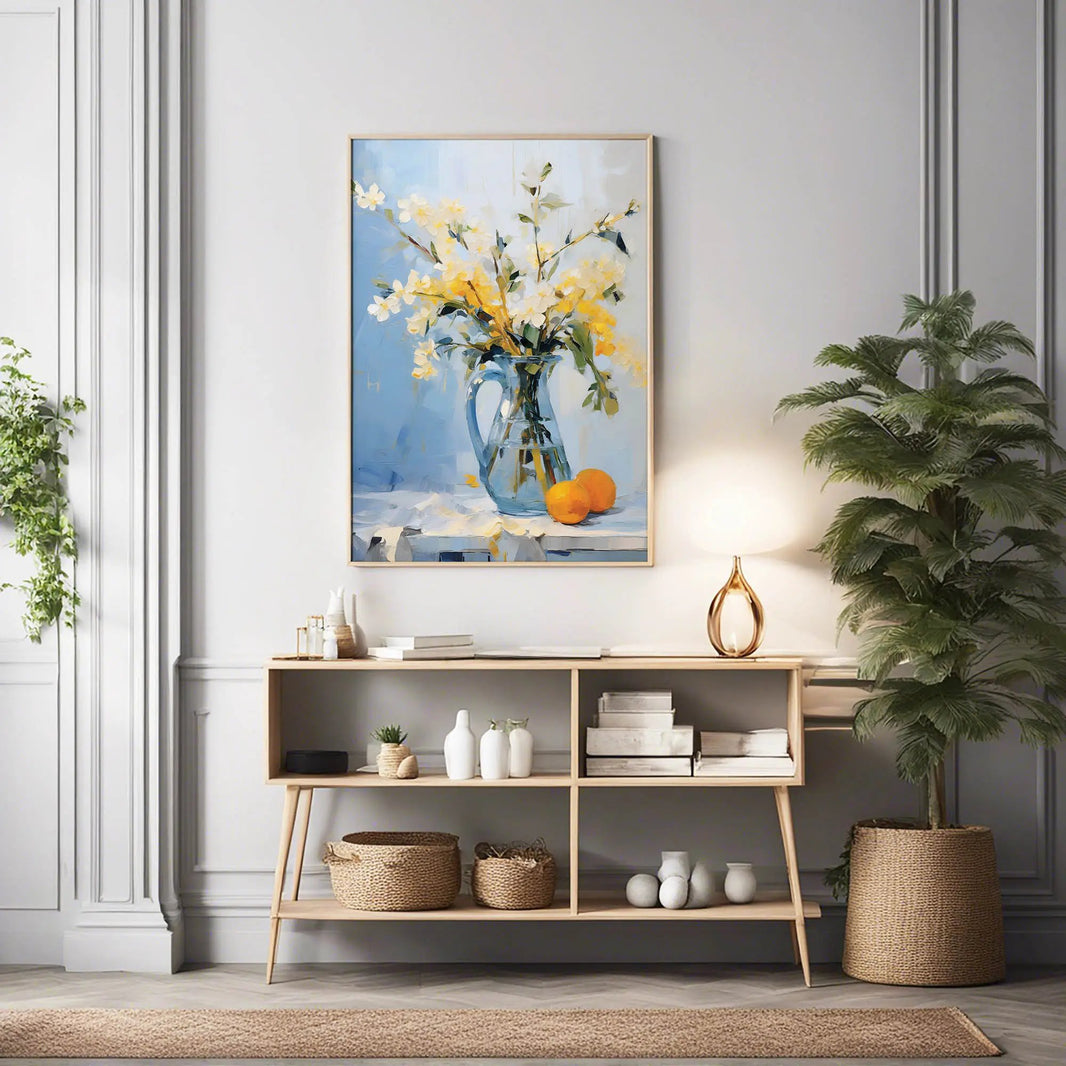 Calm Reflections of Vase with Flowers in Digital Still Life Painting