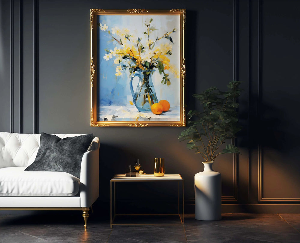 Luxoré Calm Reflections of Vase with Flowers in Digital Still Life Painting