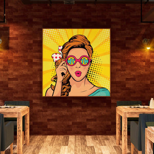 Pop Art Comic Girl Digital Painting